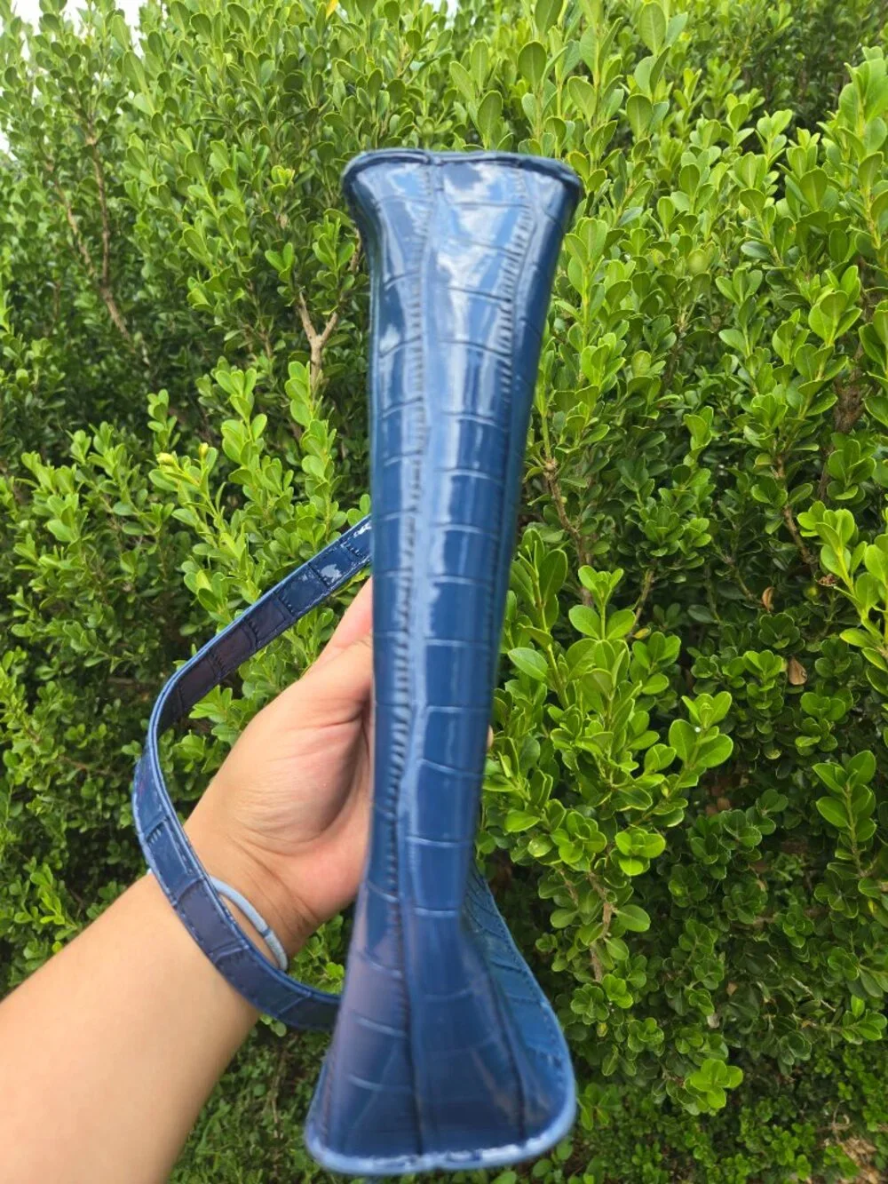 ROYAL BLUE Faux Reptile Texture Shoulder bag